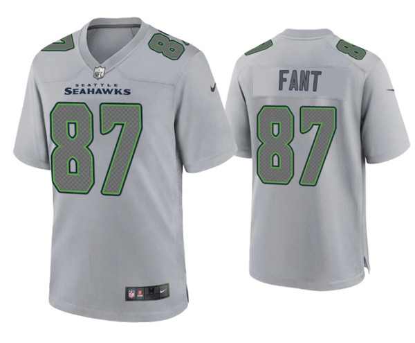 Men's Seattle Seahawks #87 Noah Fant Gray Atmosphere Fashion Stitched Game Jersey - Click Image to Close